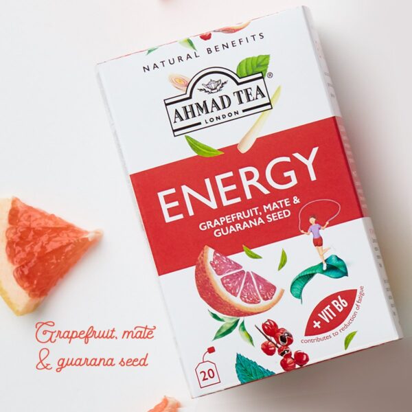 Ahmad Tea Energy - Grapefruit , Mate & Guarana Seed - 20 Tea Bags