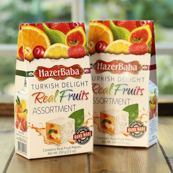 Hazerbaba Karisik Meyveli Lokum / Assorted Fruit Flavours Turkish Delight - 100 GR
