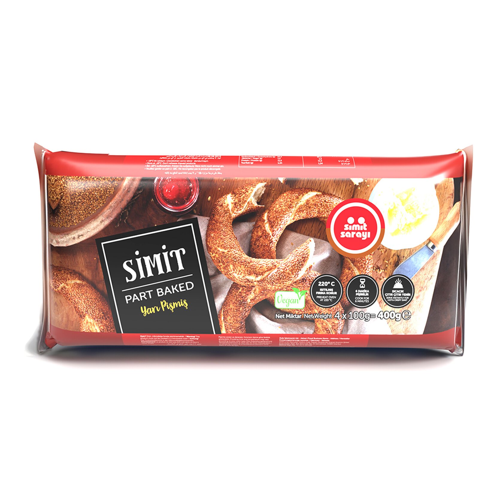17550093-c3cb28 Simit Sarayi Yari Pismis Simit / Simit Part Baked - 4 PCS / 400 GR - Image 1