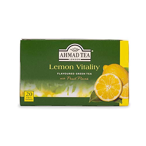 41GOId8a6eL Ahmad Tea Lemon Vitality Flavoured Green Tea - 20 Tea Bags - Image 1