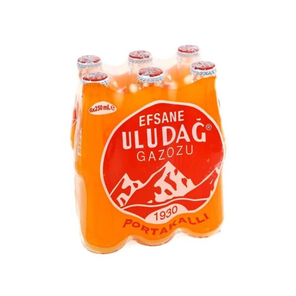 Uludag Gazoz Portakalli / Soda W/Orange Flavor - 6* 250 ML Glass