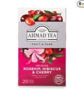 Ahmad Tea Infusion Rosehip Hibiscus & Cherry – 20 Tea Bags