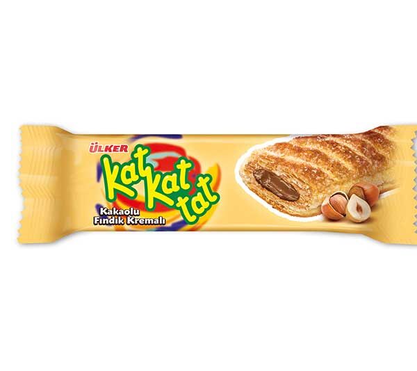 Ulker Kat Kat Findik Aromali / Puff Pastry with Hazelnut Cocoa Cream 28 GR