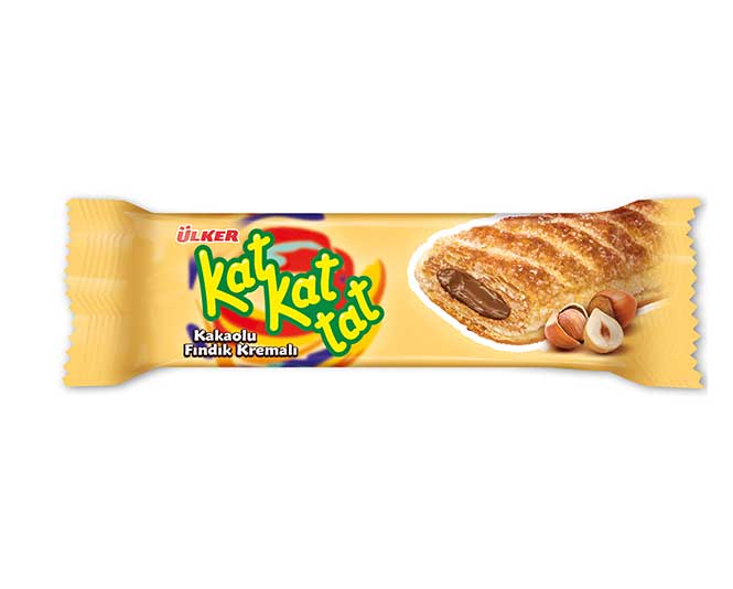 8690504069003_5899 Ulker Kat Kat Findik Aromali / Puff Pastry with Hazelnut Cocoa Cream 28 GR - Image 1