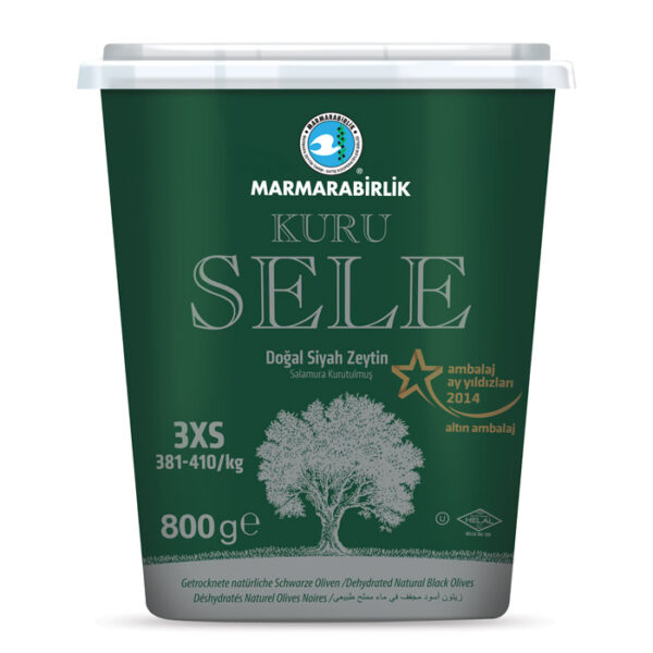 Marmarabirlik Kuru Sele Siyah Zeytin / Dried Cured Black Olives - 800 GR