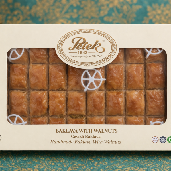 Petek Pastahanesi Baklava Cevizli / Petek Bakery Baklava Walnut - 2.65 LB / 1.2 KG