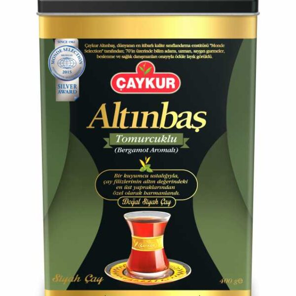Caykur Altinbas Siyah Cay / Black Tea - Can- 400 GR Bergamot Aromali / Bergamot Flavouring