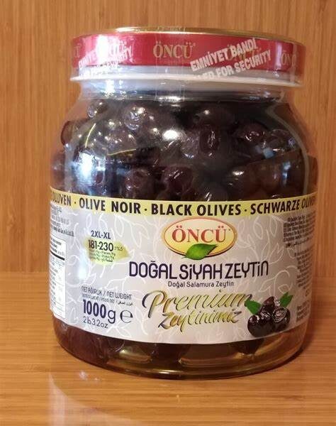 Oncu Siyah Zeytin Premium Xl - 2 Xl / Oncu Black Olives Premium Xl - 2 Xl Size - 1000 GR
