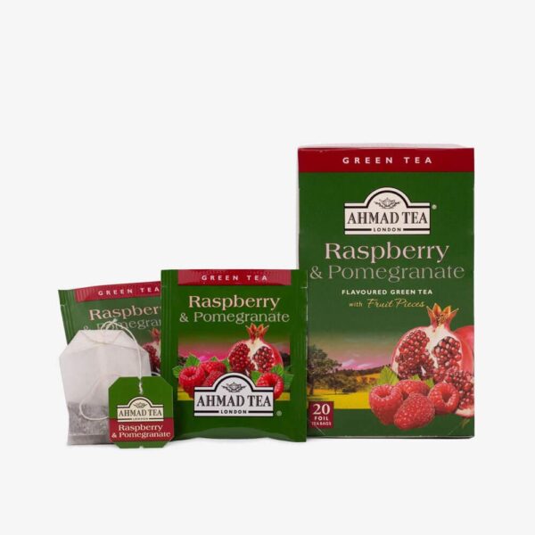 Ahmad Tea Raspberry & Pomegranate Flavoured Green Tea - 20 Tea Bags
