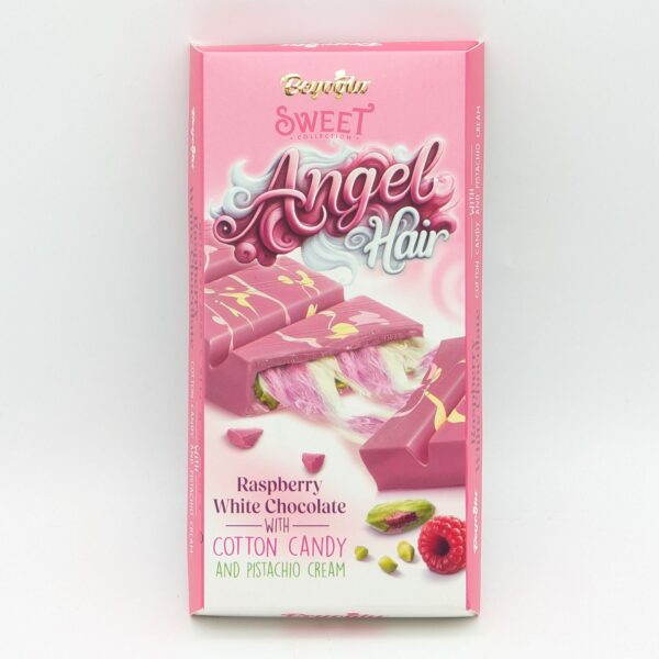 Beyoglu Angel Hair Raspberry White Chocolate with Cotton Candy and Pistachio Cream 170 GR