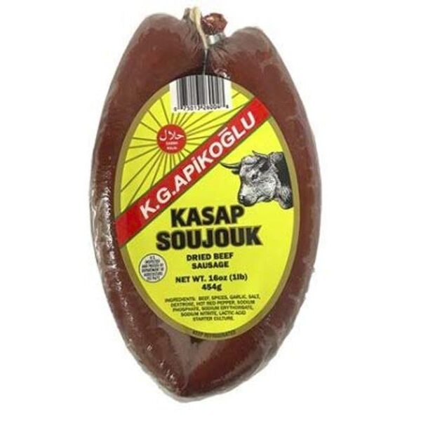 Apikoglu Kasap Sucuk / Butcher Beef Soujouk - 454 GR / 1 LB Vacuum Pack