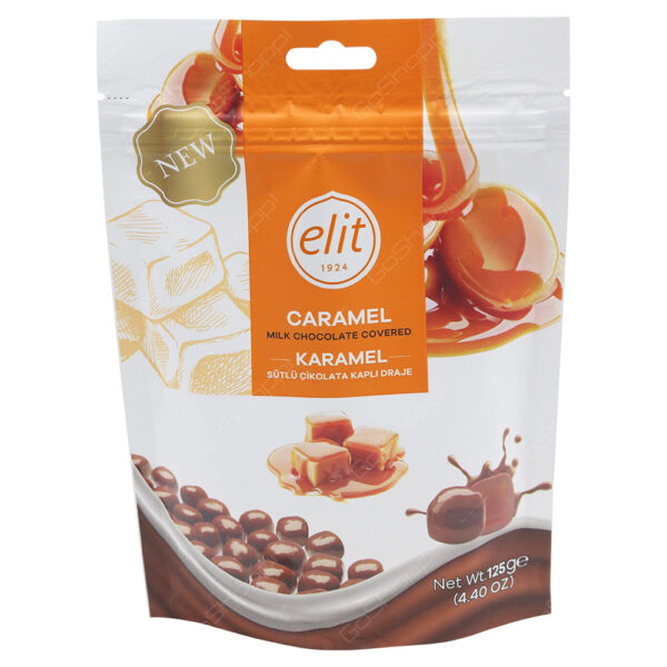 Elit Karamel Sutlu Cikolata Kapli Draje / Caramel Milk Chocolate Covered - 125 GR