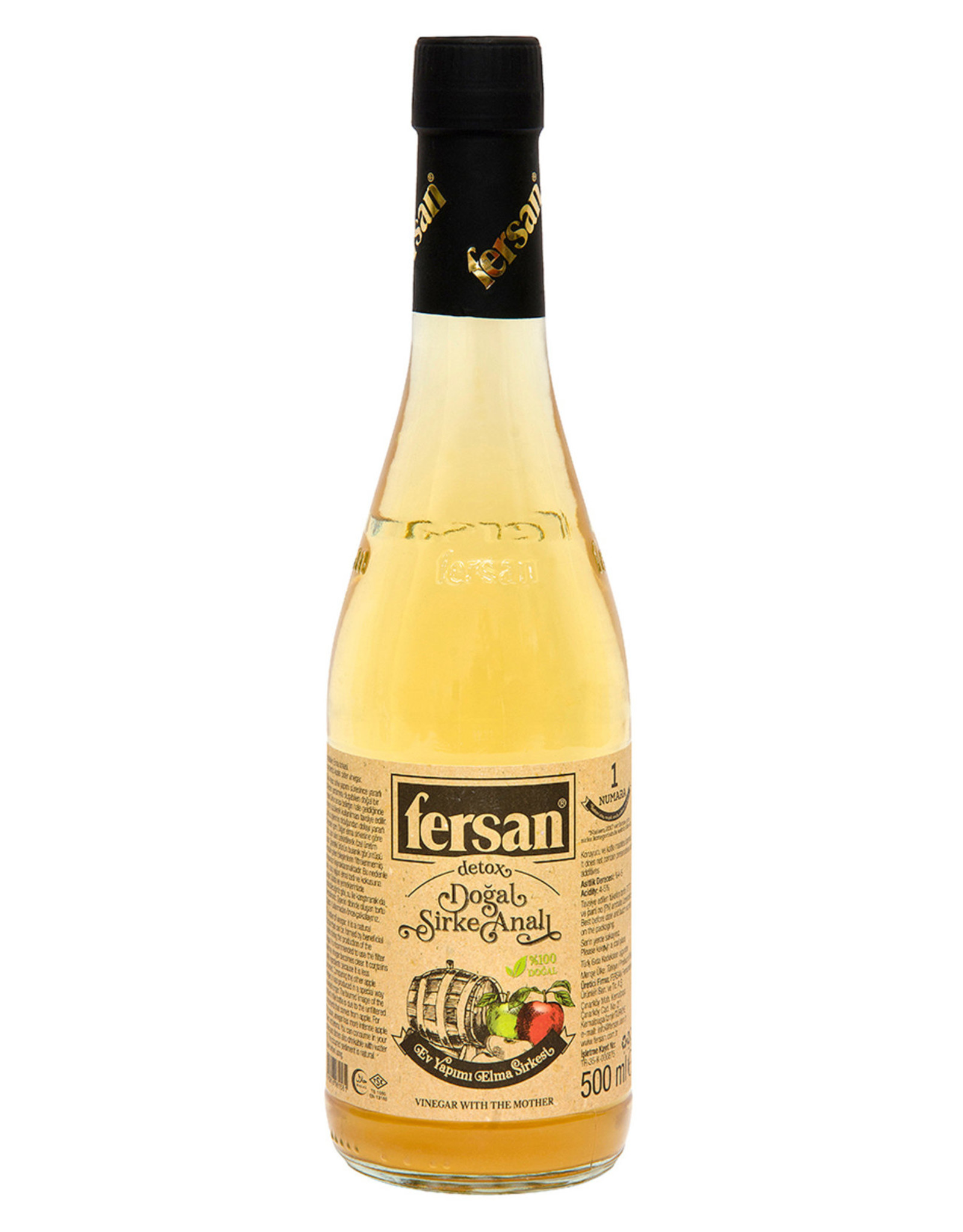 fersan-detox-dogal-sirke-anali-elma-sirkesi-500-ml Fersan Filtresiz Elma Sirkesi / Detox Apple Vinegar with the Mother - in Glass / 500 ML - Image 1