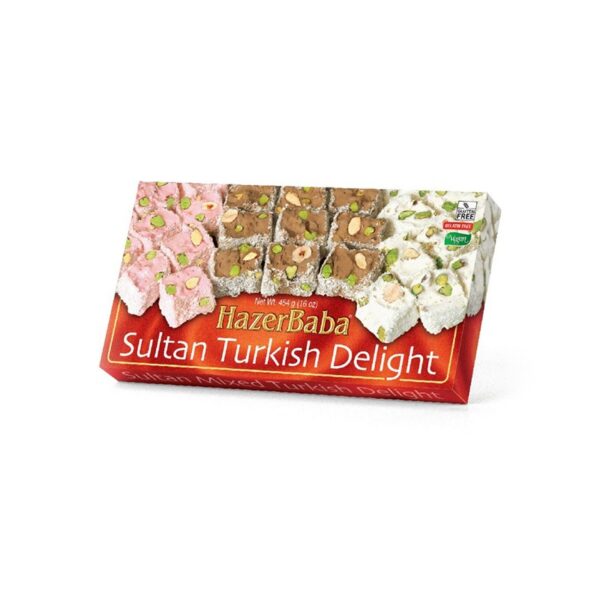 Hazerbaba Karisik Sultan Lokumu / Sultan Turkish Delight with Mixed Nuts - 454 GR
